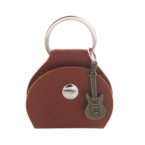LUJIAXI Gitarrenplektrum-Tasche mit Schlüsselanhänger und kleinem Anhänger, PU-Leder, Plektrum-Tasche für Spieler und Musikliebhaber, tragbarer Gitarren-Aufbewahrungs-Organizer, Brauner Pickbag Antiq LUJIAXI Gitarrenplektrum-Tasche mit Schlüsselanhänger und kleinem Anhänger, PU-Leder, Plektrum-Tasche für Spieler und Musikliebhaber, tragbarer Gitarren-Aufbewahrungs-Organizer, Brauner Pickbag Antiq von LUJIAXI