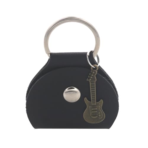 LUJIAXI Gitarrenplektrum-Tasche mit Schlüsselanhänger und kleinem Anhänger, PU-Leder, Plektrum-Tasche für Spieler und Musikliebhaber, tragbarer Gitarren-Aufbewahrungs-Organizer, Schwarze Pickbag Antiq LUJIAXI Gitarrenplektrum-Tasche mit Schlüsselanhänger und kleinem Anhänger, PU-Leder, Plektrum-Tasche für Spieler und Musikliebhaber, tragbarer Gitarren-Aufbewahrungs-Organizer, Schwarze Pickbag Antiq von LUJIAXI