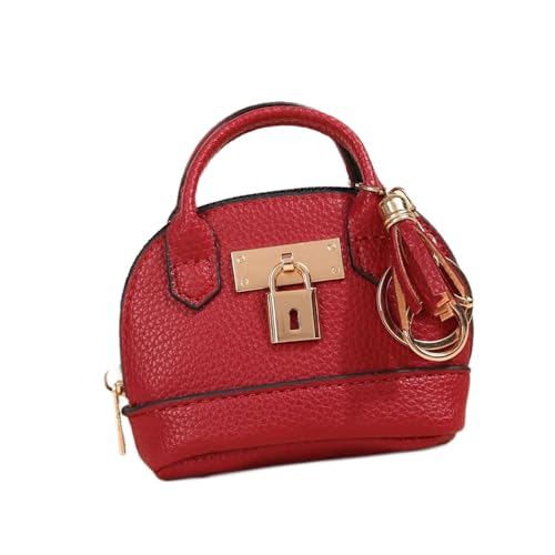 LUJIAXI Praktische Münzgeldbörse, Schlüsselanhänger-Tasche, robustes PU-Leder, Organizer für Damen, Lippenstifte, Karten und Datenkabel von LUJIAXI