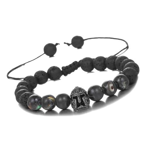 LUJIAXI Verstellbare Helme, Naturstein, trendiger Gothic-Handgelenkschmuck, Zirkon-Textur, geeignet für Herren, Gothic-Handgelenkschmuck, Einheitsgröße, Wie beschrieben von LUJIAXI