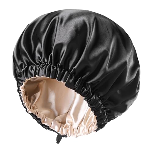 Satin-Haube, Seidenhaube, Haarhaube zum Schlafen, große verstellbare Haarkappe für Frauen, lockiges, natürliches Haar Satin-Haube, Seidenhaube, Haarhaube zum Schlafen, große verstellbare Haarkappe für Frauen, lockiges, natürliches Haar von LUKACY