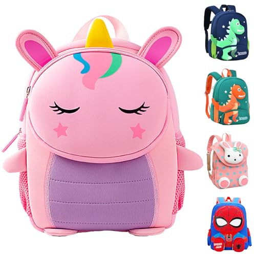 LUKIUP Einhorn Kindergartenrucksack, (28x24 x10cm) Kinderrucksack Mädchen Pink, Kleiner Freund Rucksack Kindergarten, Einhorn Rucksack für Kita Kindergarten Mädchen Ab 2-5 Jahren von LUKIUP