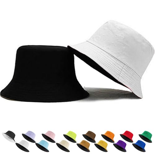 LUKIUP Fischerhut Unisex, 2 in 1 Wendbares Sommerhut, anglerhut Unisex Damen Sonnenhut, Breite Krempe Outdoor Sonnenhut Flat Top Cap zum Angeln Wandern Strandsport von LUKIUP