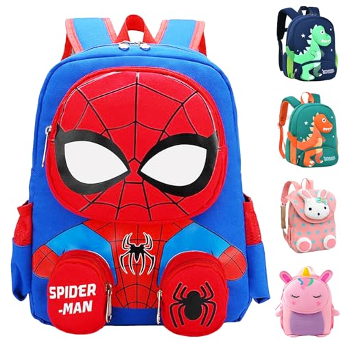 LUKIUP Kindergartenrucksack, Kinderrucksack Jungen Rot, Kleiner Freund Rucksack Kindergarten, Karikatur Rucksack Jungen(33 * 26 * 11 cm), für Kita Kindergarten Jungen Ab 2-5 Jahren von LUKIUP