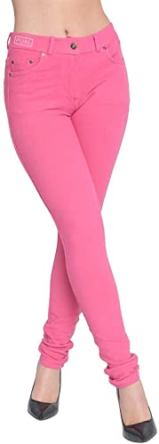 LULIGH Damen Skinny Fit Hohe Taille Stretchy Jeggings Basic Mode Damen Reißverschluss Jeans Hose Legging Jeans Damen Lange Mode Frühling Herbst Hose (Color : FUCHSIA, Einheitsgröße : M) von LULIGH