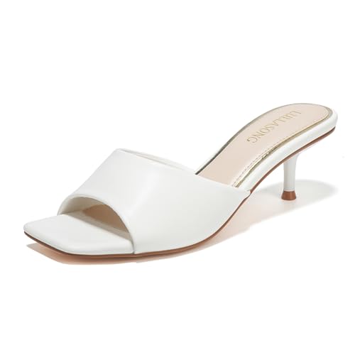 LULLASONG Damen-Sandalen mit Kätzchen-Absätzen, niedriger Absatz, Slip-On-Slides, 5,1 cm Absatz, quadratisch, offener Zehenbereich, Weiss/opulenter Garten, 38 EU LULLASONG Damen-Sandalen mit Kätzchen-Absätzen, niedriger Absatz, Slip-On-Slides, 5,1 cm Absatz, quadratisch, offener Zehenbereich, Weiss/opulenter Garten, 38 EU von LULLASONG