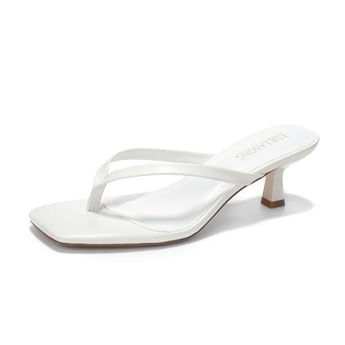 LULLASONG Damen-Sandalen mit Kitten-Heels, quadratisch, offener Zehenbereich, Flip-Flop-Absatz, 4,6 - 5,1 cm Absatz, Sandalen für Damen, Weiss/opulenter Garten, 37 EU LULLASONG Damen-Sandalen mit Kitten-Heels, quadratisch, offener Zehenbereich, Flip-Flop-Absatz, 4,6 - 5,1 cm Absatz, Sandalen für Damen, Weiss/opulenter Garten, 37 EU von LULLASONG