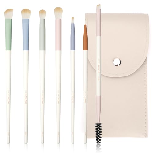 LULUCOLORS 7-teiliges Make-up-Pinsel-Set mit PU-Ledertasche, abgewinkelter Schatten, Augenbrauen, Mini-Flamme, Mischung, Detail, Eyeliner und doppelseitiger Augenbrauen- und Wimpernpinsel für den LULUCOLORS 7-teiliges Make-up-Pinsel-Set mit PU-Ledertasche, abgewinkelter Schatten, Augenbrauen, Mini-Flamme, Mischung, Detail, Eyeliner und doppelseitiger Augenbrauen- und Wimpernpinsel für den von LULUCOLORS
