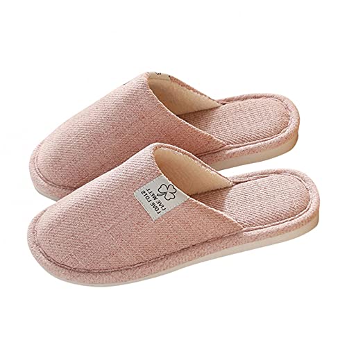 LULUZ Damen Leinen Hausschuhe Indoor Weiche Wärme Pantoffeln rutschfeste Hause Slippers Four Seasons Paare Schuhe von LULUD