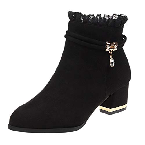 LULUZ Stiefelette Damen Schwarz Samtig Elegant Halbstiefel Übergangsstiefel Kurzschaft Ankle Boots Stiefel mit Absatz Reisverschluß elegant Gladiator Winterstiefel Frühling Herbst Winter LULUZ Stiefelette Damen Schwarz Samtig Elegant Halbstiefel Übergangsstiefel Kurzschaft Ankle Boots Stiefel mit Absatz Reisverschluß elegant Gladiator Winterstiefel Frühling Herbst Winter von LULUD