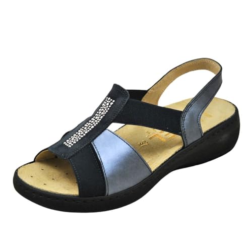 LUMEL Elastische Sandalen, herausnehmbare und leichte Innensohle. 8521-5256 Blau, blau, 36 EU von LUMEL