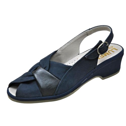 Lumel 4x-1154 Jonas anatomische Sandalen, spezielle Breite, Blau, Blau 2122 2122, 37 EU von LUMEL