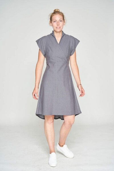 LUMEN organic Kleid mit Stehkragen DENIM STRETCH grau von LUMEN organic