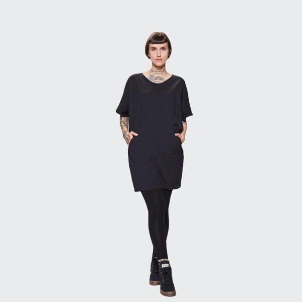LUMEN organic Longshirt mit Taschen OVERSIZED Jersey schwarz von LUMEN organic