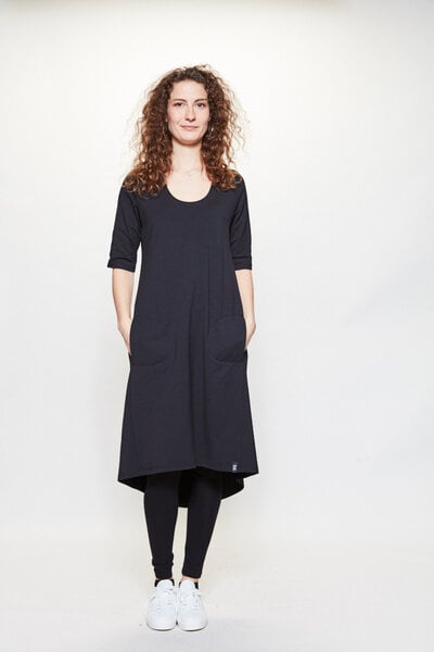 LUMEN organic Midi-Kleid mit 1/2 Ärmel JERSEY schwarz von LUMEN organic