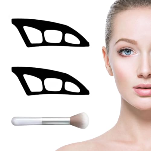 LUMOOM 3PCS Lidschatten Schablone, Wiederverwendbares Eyetour Eyeshadow Tool, 2× Eyeliner Schablone und 1× Lidschatten Applikator, für Anfänger und Mädchen Augen Make-up Hilfe von LUMOOM