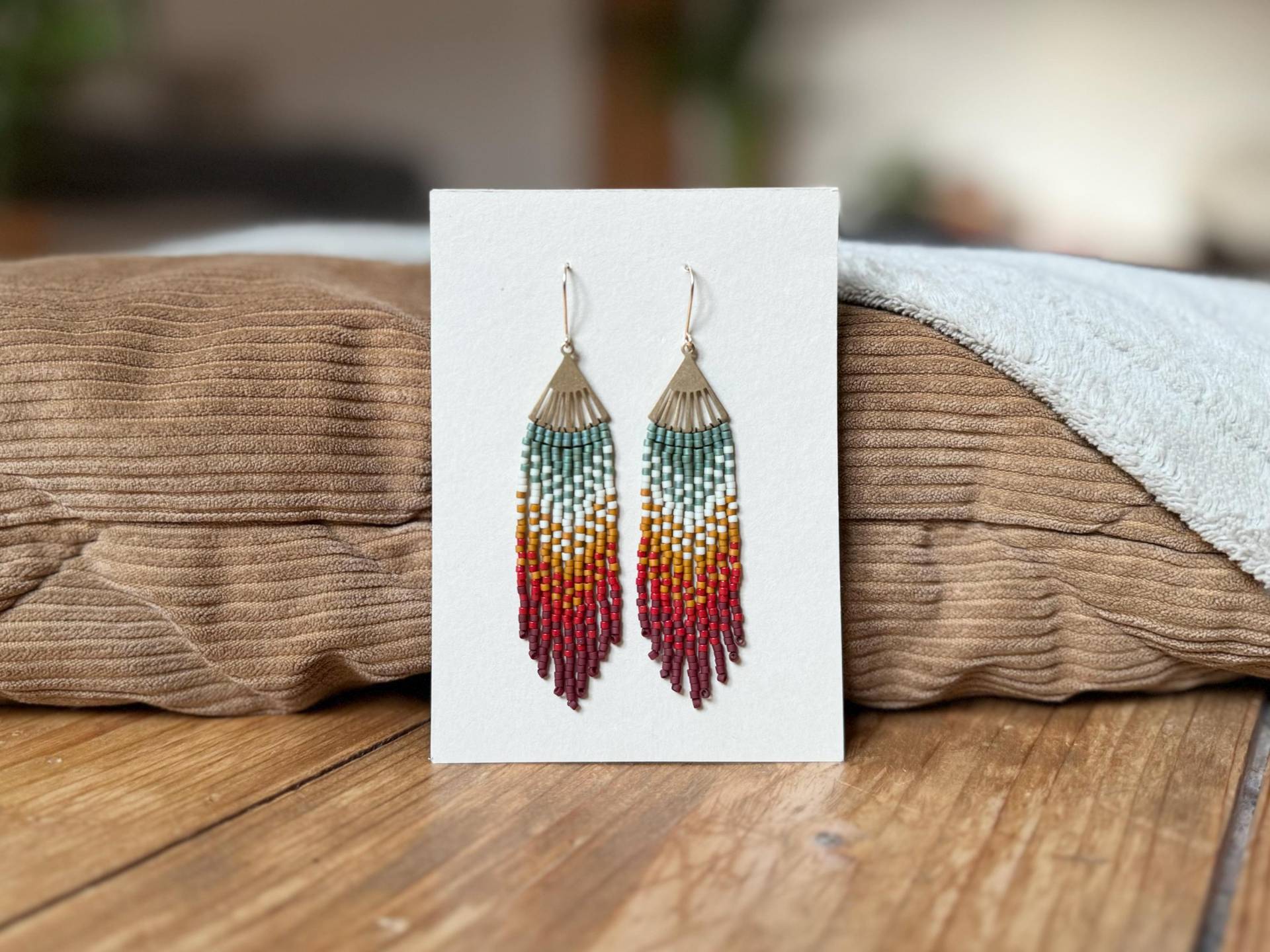 Perlen Ohrringe Fringe Fransenohrringe Mit Messing Verbindungsstück | Colibrí von LUNARTSCHMUCK