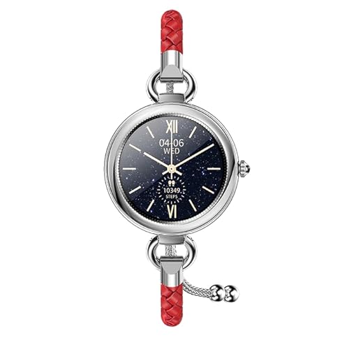 LUNIQUESHOP LSBEAUTY Smartwatch Frauen, Nachrichten Whatsapp-Benachrichtigungen, Fitnessuhr, Aktivitätsarmband, Blutdruck, Sauerstoff im Blut, Geschenk, Fitnesstracker, Android iOS Silber Rot Leder LUNIQUESHOP LSBEAUTY Smartwatch Frauen, Nachrichten Whatsapp-Benachrichtigungen, Fitnessuhr, Aktivitätsarmband, Blutdruck, Sauerstoff im Blut, Geschenk, Fitnesstracker, Android iOS Silber Rot Leder von LUNIQUESHOP