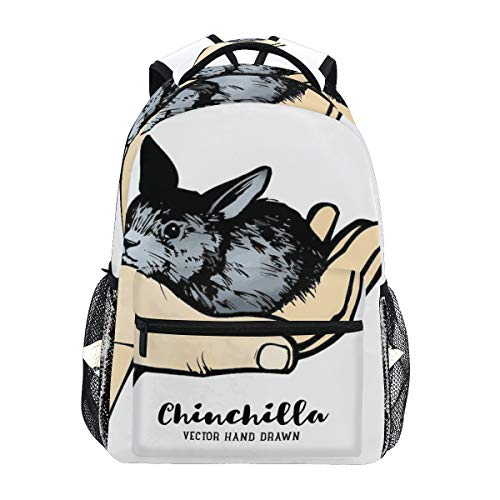 LUNLUMO Handgezeichneter Chinchilla-Reiserucksack, lässiger Rucksack, Schultasche für Herren/Damen von LUNLUMO