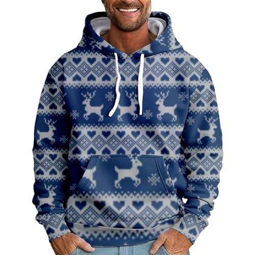 Halloween Hoodie Herren Oktoberfest Hemd Pullover & Strickjacken Für Herren Oversize Pullover Weihnachten Retro Druck Langarm Pullover Mit Kapuze Lustige Christmas Hooded Warm Xmas Hoody Tanktop von LUNULE