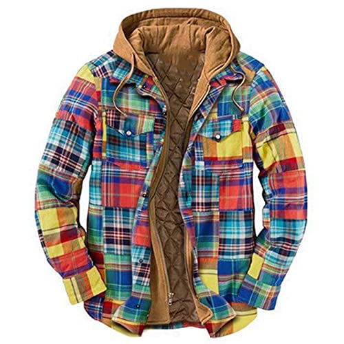 Herren Flanellhemd Langarm Bunt Kariert Winterjacke Mit Kapuzen Und Brusttasche Winter Herbst Thermohemd Verdickt Schützendem Innenfutter Hemdjacke Gesteppte Gefüttert Steppjacke Holzfällerhemd Herren Flanellhemd Langarm Bunt Kariert Winterjacke Mit Kapuzen Und Brusttasche Winter Herbst Thermohemd Verdickt Schützendem Innenfutter Hemdjacke Gesteppte Gefüttert Steppjacke Holzfällerhemd von LUNULE