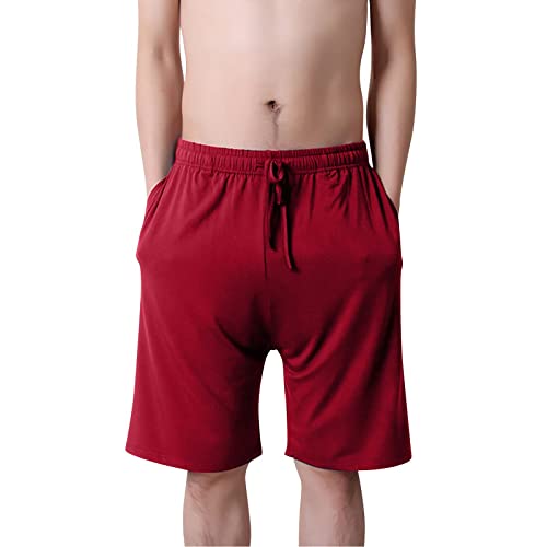 Herren Kurze Schlafhose LUNULE Sommer Sleephose mit Seitentaschen und Kordelzug Einfarbig Pyjamahose Lose und atmungsaktiv Freizeithose Weich und bequem Shorty Nachthose Bermuda Shorts Hose Loungewear Herren Kurze Schlafhose LUNULE Sommer Sleephose mit Seitentaschen und Kordelzug Einfarbig Pyjamahose Lose und atmungsaktiv Freizeithose Weich und bequem Shorty Nachthose Bermuda Shorts Hose Loungewear von LUNULE