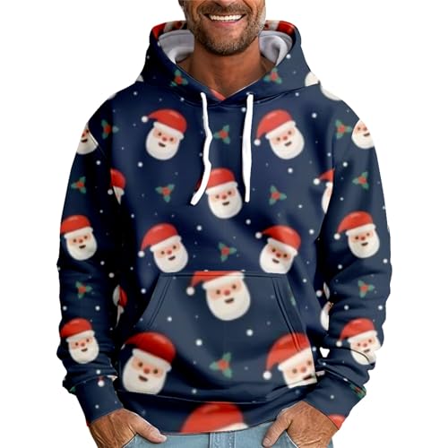 Hoodies Für Männer Sport Shirt Männer Bauchfreie Tops Herren Hoodie Mit Reißverschluss Weihnachten Druck Langarm Pullover Mit Kapuze Lustige Christmas Hooded Xmas Hoody Sport Bekleidung Männer von LUNULE