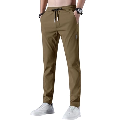 LUNULE Arbeitshose Herren Einfarbig Sporthose Mit Gummizug Sommer Geradem Bein Trainingshose Atmungsaktiv Sweathose Gym Fitness Hose Leichte Baggy Sweatpants Outdoorhose von LUNULE