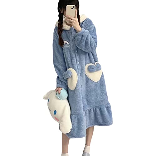 LUNULE Bademantel Damen Tier Animal Morgenmäntel Frauen Warm Coral Fleece Nachtwäsche Flauschig mit Kapuze Taschen Weich Saunamantel Schalkragen für Sauna Wäschen Cosplay Pyjama 3D Hooded Robenmantel von LUNULE