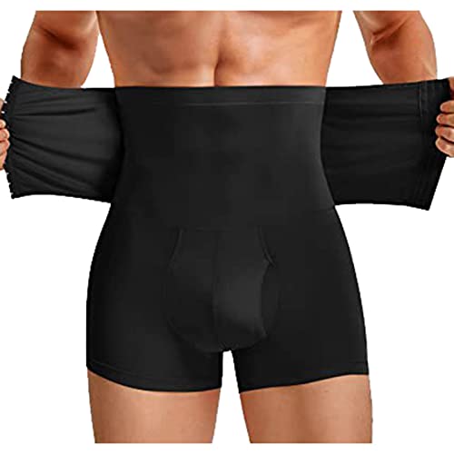 LUNULE Boxershorts Herren Shapewear Unterhosen Hohe Taille Bauch Kontrolle Boxer Brief Sport Funktions Figurformende Unterwäsche Hose Kompression Unterhosen Trainingsshorts Miederhose Miederpants von LUNULE