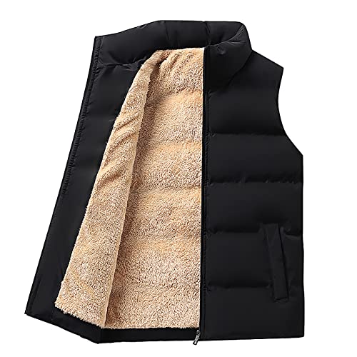 LUNULE Daunenweste Herren Einfarbig Unisex Steppweste Mit Fleece Gefüttert Ärmellose Stehkragen Winterwesten In Daunenoptik Thermo Freizeitweste Mit Reißverschluss Männer Warm Vest Übergangsjacke von LUNULE