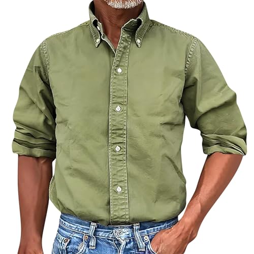 LUNULE Hawaiihemd Herren Leinenhemd Einfarbig Button Down Hemden Regular Fit Revers Freizeithemd Casual Basic Ausgefallene Sommer Hemd von LUNULE