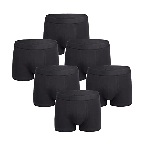LUNULE Herren Boxershorts 6er Pack Männer Boxer einfarbig Retroshorts Basic Unterwäsche mit Stretch Trunk Atmungsaktive Unterhosen für Männer mit optimaler Passform und weicher Baumwolle Höschen von LUNULE
