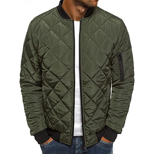 LUNULE Herren Daunenjacke Warm Stehkragen Winterjacke Ultraleicht Dicker Steppjacke Mit Ärmeltasche Herbst Winter Bomberjacke Einfarbig Outdoor Übergangsjacke Tasche Thermojacke Baseballjacke Mantel von LUNULE