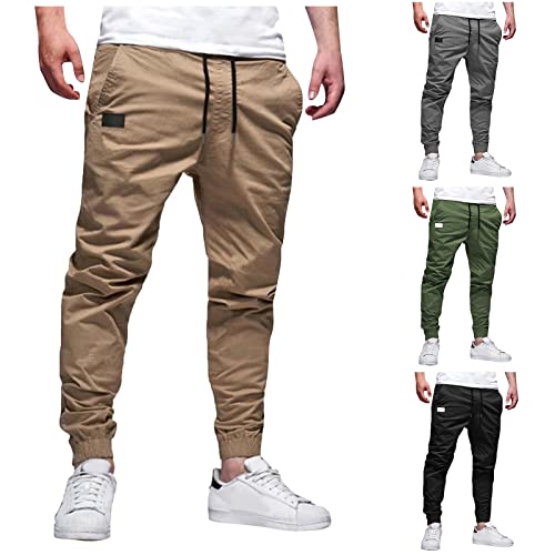 LUNULE Herren Freizeithose Schwarze Leinenhose Herren Cargohosen Jogginghose Herren XXXL Winter Herren Hose Breite Hosen Herren Khaki Hose Herren Cargo Herren Hose Schwarz Cargo von LUNULE