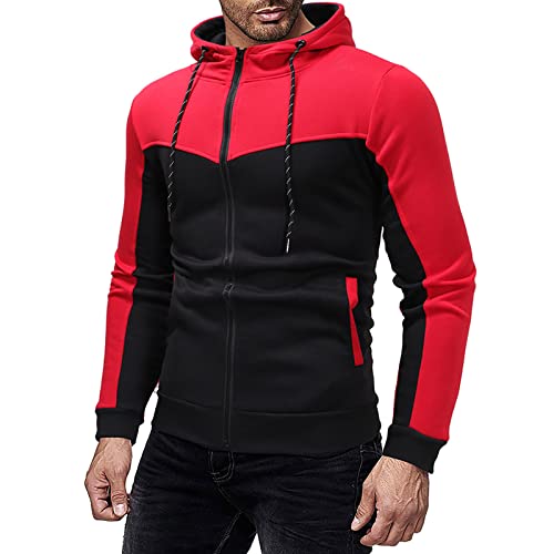 Sommer Jacken Herren,Herren Hoodie Mit Schalkragen Herren Slim Fit Cardigan Mit Reißverschluss Zipper Kapuzenpullover Kapuzenjacke Sweatshirt Casual Leichter Kapuzenjacke Lässige Winter Jacket Coat von LUNULE