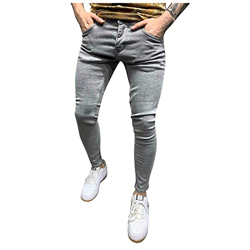 LUNULE Herren Jeanshose Skinny Fit Modell Jeans-Hose Lange Stretch Cargo Jeans Für Männer Sport Jogger Sporthose Casual Jeans Herren Slim Tapered Freizeithose von LUNULE