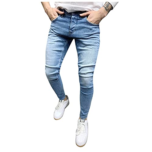 LUNULE Herren Jeanshose Skinny Fit Modell Jeans-Hose Lange Stretch Cargo Jeans Für Männer Sport Jogger Sporthose Casual Jeans Herren Slim Tapered Freizeithose von LUNULE