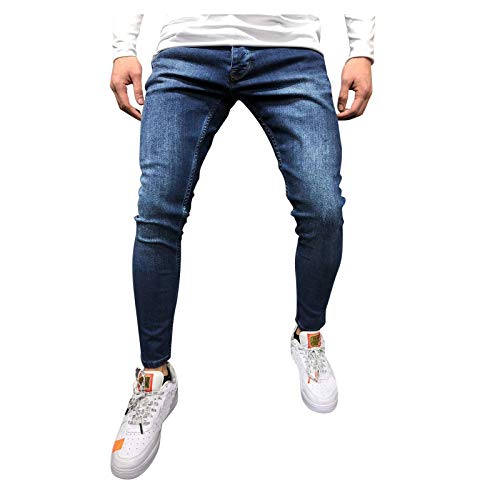 LUNULE Herren Jeanshose Skinny Fit Modell Jeans-Hose Lange Stretch Cargo Jeans Für Männer Sport Jogger Sporthose Casual Jeans Herren Slim Tapered Freizeithose von LUNULE