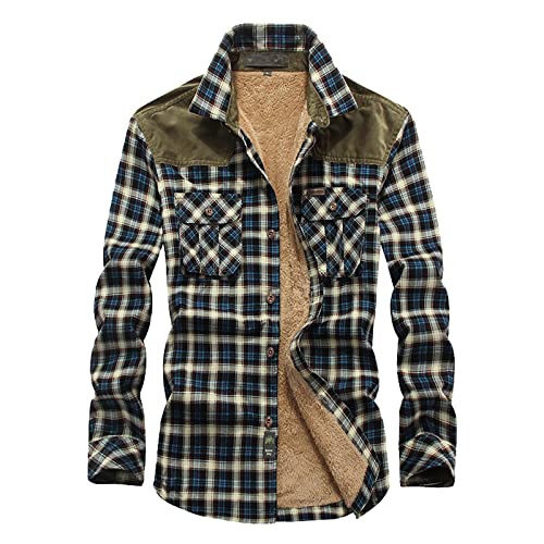 LUNULE Herren Karierthemd Warme Verdickt Fleece Gefüttert Karohemd Modisch Kariertes Langarm Innenfutter Thermo Flanellhemd für Männer Herbst Winter Outdoor Thermohemd Herren Freizeithemden LUNULE Herren Karierthemd Warme Verdickt Fleece Gefüttert Karohemd Modisch Kariertes Langarm Innenfutter Thermo Flanellhemd für Männer Herbst Winter Outdoor Thermohemd Herren Freizeithemden von LUNULE
