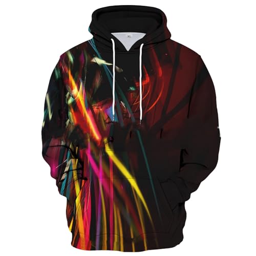 LUNULE Herren Kleidung Hoodie Oversize Outdoor Pullover 3D Druck Langarm Kapuzenpullover Mit Tasche Bunte Muster Kapuze Pärchen Zip Up Y2K LUNULE Herren Kleidung Hoodie Oversize Outdoor Pullover 3D Druck Langarm Kapuzenpullover Mit Tasche Bunte Muster Kapuze Pärchen Zip Up Y2K von LUNULE