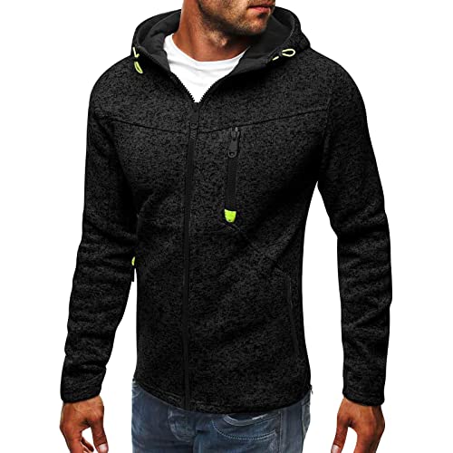 LUNULE Herren Mantel Kurz Männer Jacken Winter Snowboard Jacke Männer Hoodie Mit Schalkragen Herren Slim Fit Cardigan Mit Reißverschluss Zipper Kapuzenpullover Kapuzenjacke Sweatshirt Softshell Jacke von LUNULE