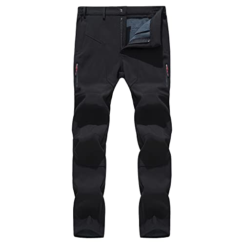 LUNULE Herren Wanderhose Winddicht Wasserdicht Arbeitshose Verdickte Warm Gefüttert Trekkinghose mit Taschen für Männer Lange Regular Fit Thermohose Herren Outdoor Fitness Softshellhose Tactical Hose von LUNULE