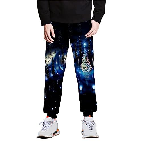 LUNULE Herren Weihnachtshose Stylische Weihnachtsmotiv Freizeithose Lange Regular Fit 3D Weihnachten Drucken Jogginghose für Männer Outdoor Sport Jogging Fitness Freizeit Fitnesshose Herren Sporthose von LUNULE