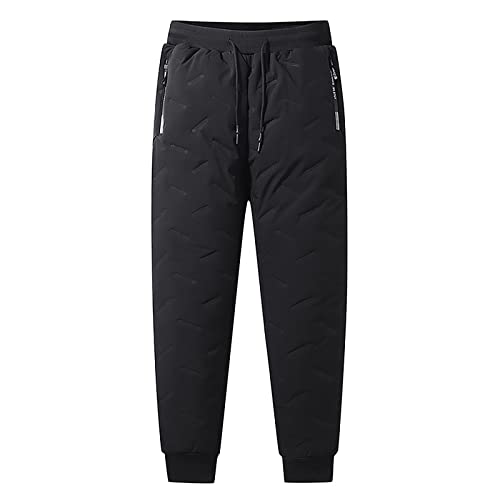 LUNULE Jogginghose Herren Dicker Warmer Schneehose Fleece gefütterte Thermo Hose Winter Ultraleichte Outdoorhose Winddicht, Wasserdicht Sweatpants Sherpa-Futter Pants Männer Freizeithosen Sport Pants von LUNULE