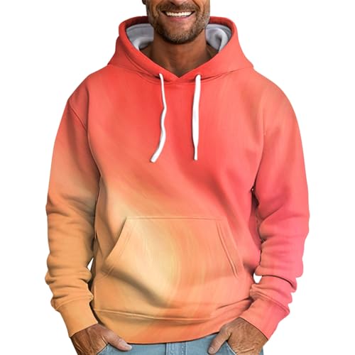 LUNULE Kapuzenpullover Herren Zip Hoodie Y2K Batik Druck Langarm Pullover Mit Kapuze Unisex Basic Hoody Kuschelpullover Kaschmir von LUNULE