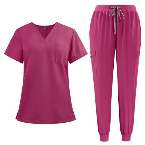 LUNULE Medizinische Arbeitskleidung Damen Herren Krankenschwester Set Waschbar Unisex Uniform Krankenhaus Kurzarm Oberteil Mit Hose Schlupfkasack Für Altenpflege Krankenpflege LUNULE Medizinische Arbeitskleidung Damen Herren Krankenschwester Set Waschbar Unisex Uniform Krankenhaus Kurzarm Oberteil Mit Hose Schlupfkasack Für Altenpflege Krankenpflege von LUNULE