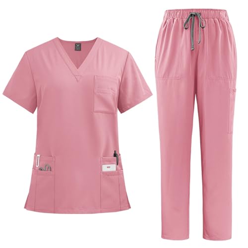 LUNULE Medizinische Arbeitskleidung Damen Herren Krankenschwester Set Waschbar Unisex Uniform Krankenhaus Kurzarm Oberteil Mit Hose Schlupfkasack Für Altenpflege Krankenpflege LUNULE Medizinische Arbeitskleidung Damen Herren Krankenschwester Set Waschbar Unisex Uniform Krankenhaus Kurzarm Oberteil Mit Hose Schlupfkasack Für Altenpflege Krankenpflege von LUNULE