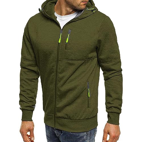 LUNULE Strickjacke Herren,Herren Hoodie Mit Schalkragen Herren Slim Fit Cardigan Mit Reißverschluss Zipper Kapuzenpullover Sweatshirt Casual Leichter Kapuzenjacke Lässige Hoodie Winter Jacket Coat von LUNULE