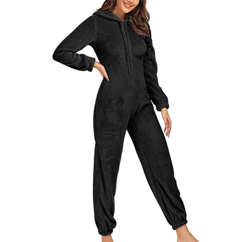 LUNULE Weihnachts Pyjama Kuschelig Jumpsuits Warm Plüsch Einteiler Onesie Flauschig Hausanzug Christmas Damen Weihnachten von LUNULE